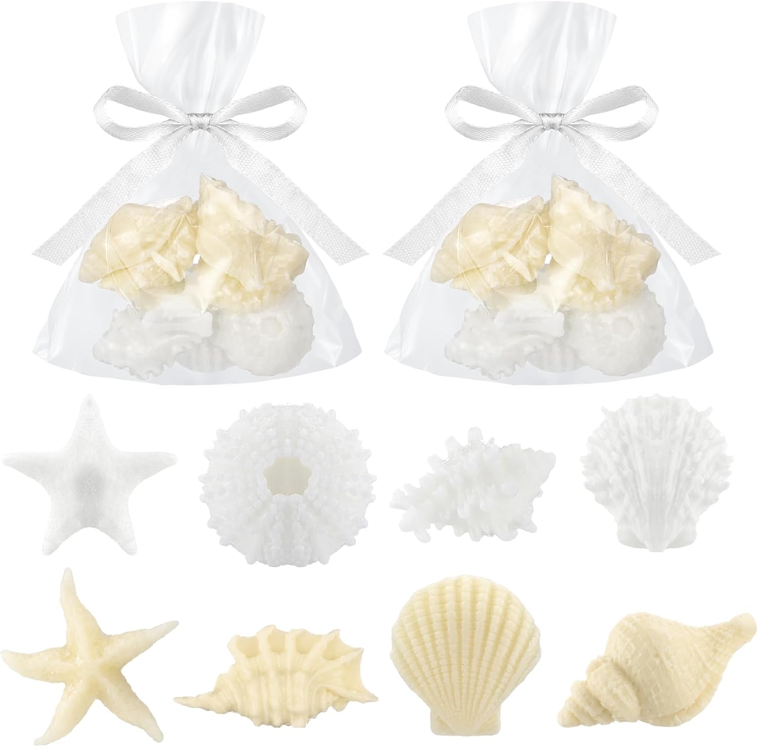 200g Sea Glass Soap with White Seashell Design