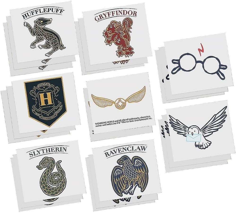 Harry Potter Hogwarts United Plastic Party Tattoos Pack of 24