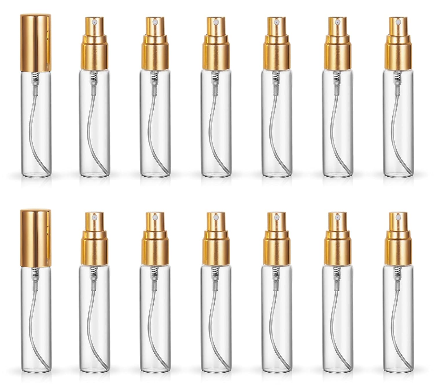 20 Pack 10ML Refillable Spray Bottle Set With Gold Caps