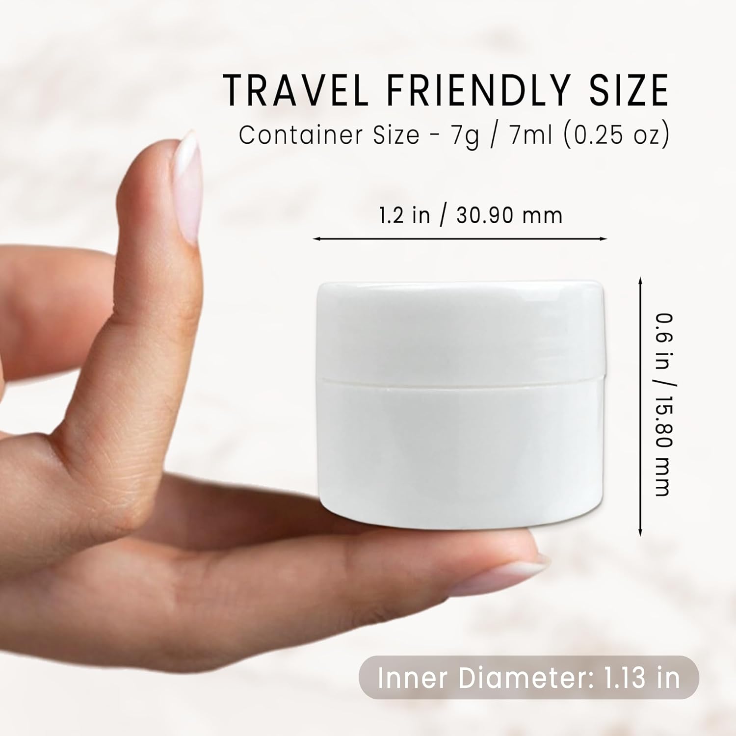 PANA Beauticom 72 Piece 7G White Plastic Jar with Foam Lid