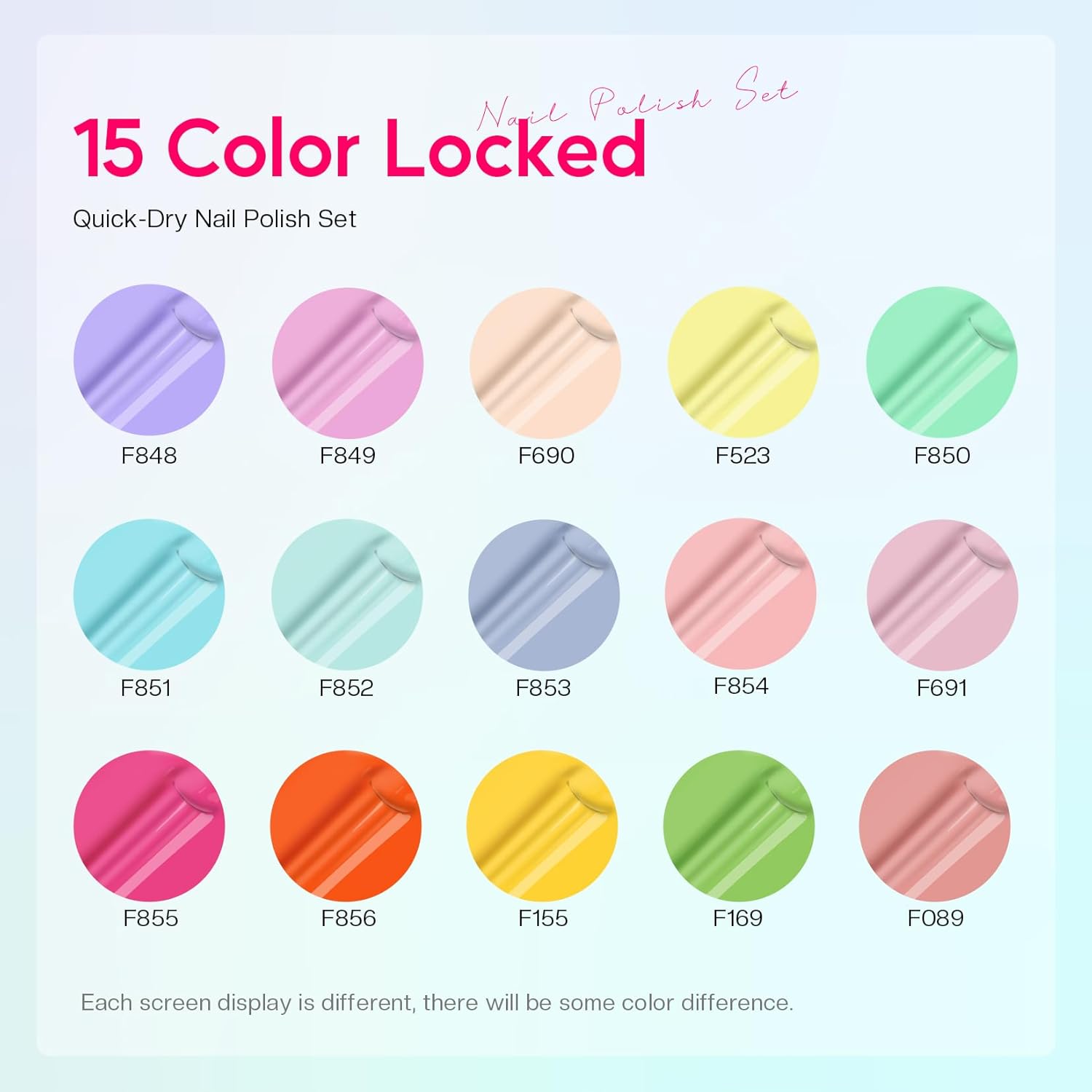 Morovan Neon Pastel Rainbow Nail Polish Set for Women