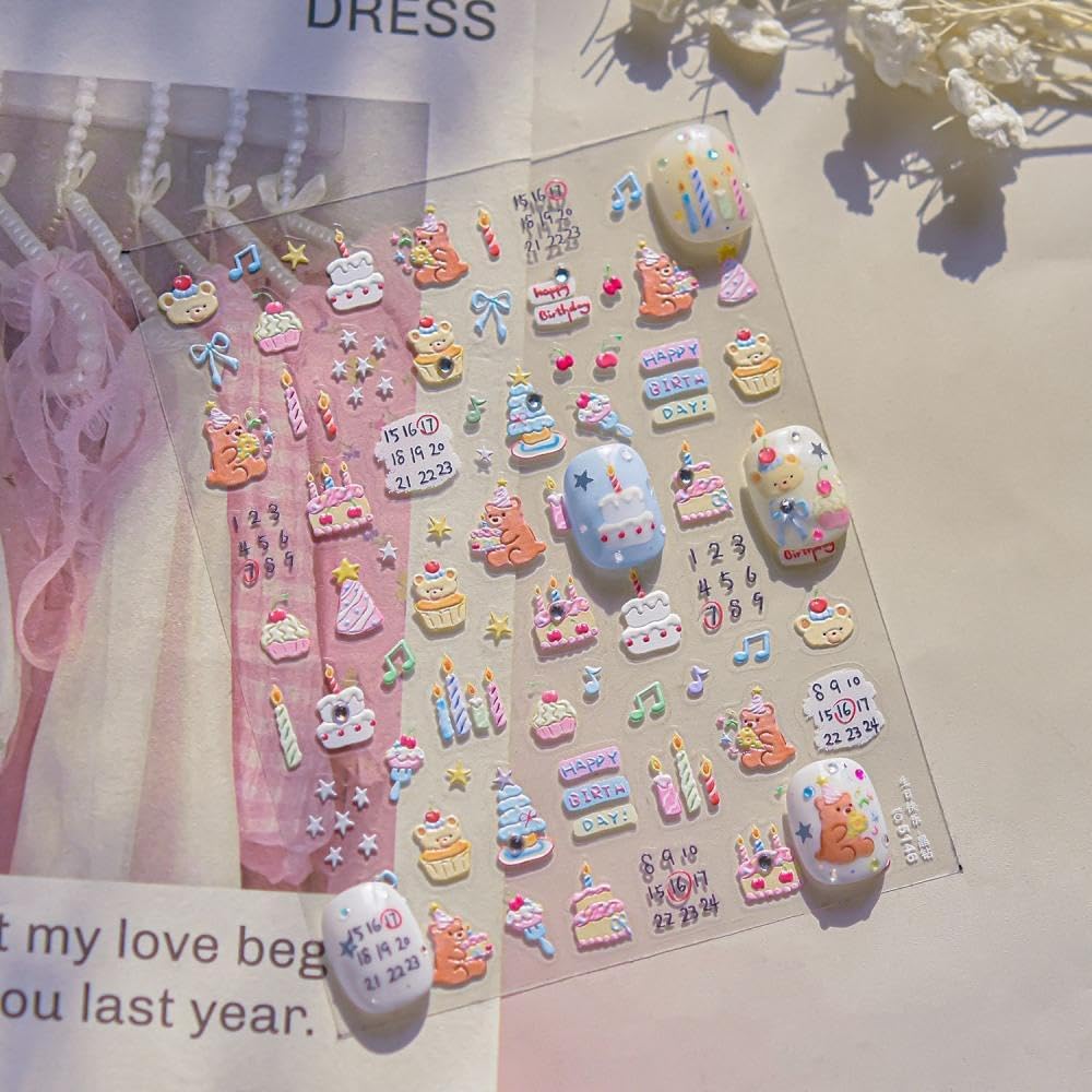 Cute 3D Animal Nail Stickers for Women DIY Manicure
