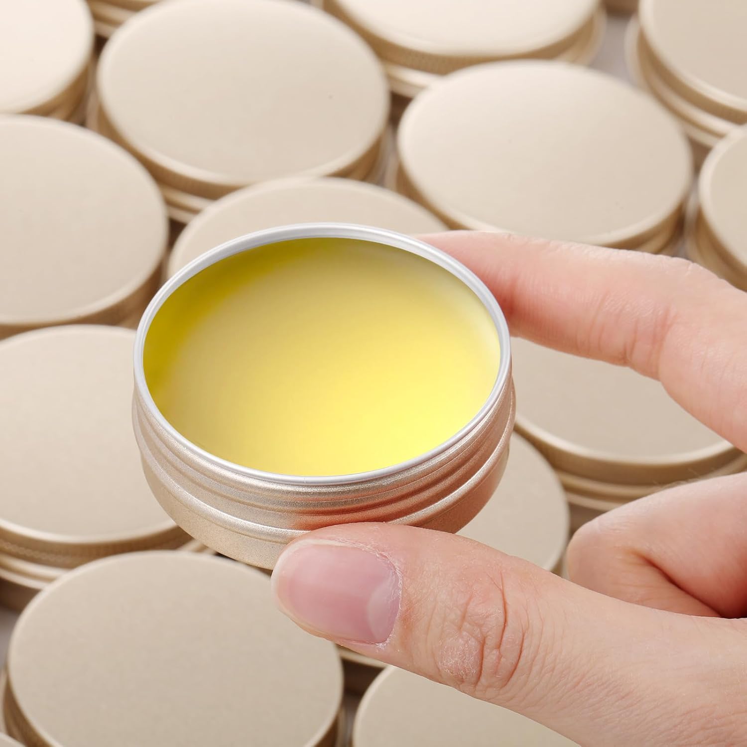 Patelai 64 Piece Lip Balm Tin Containers with Screw Lid