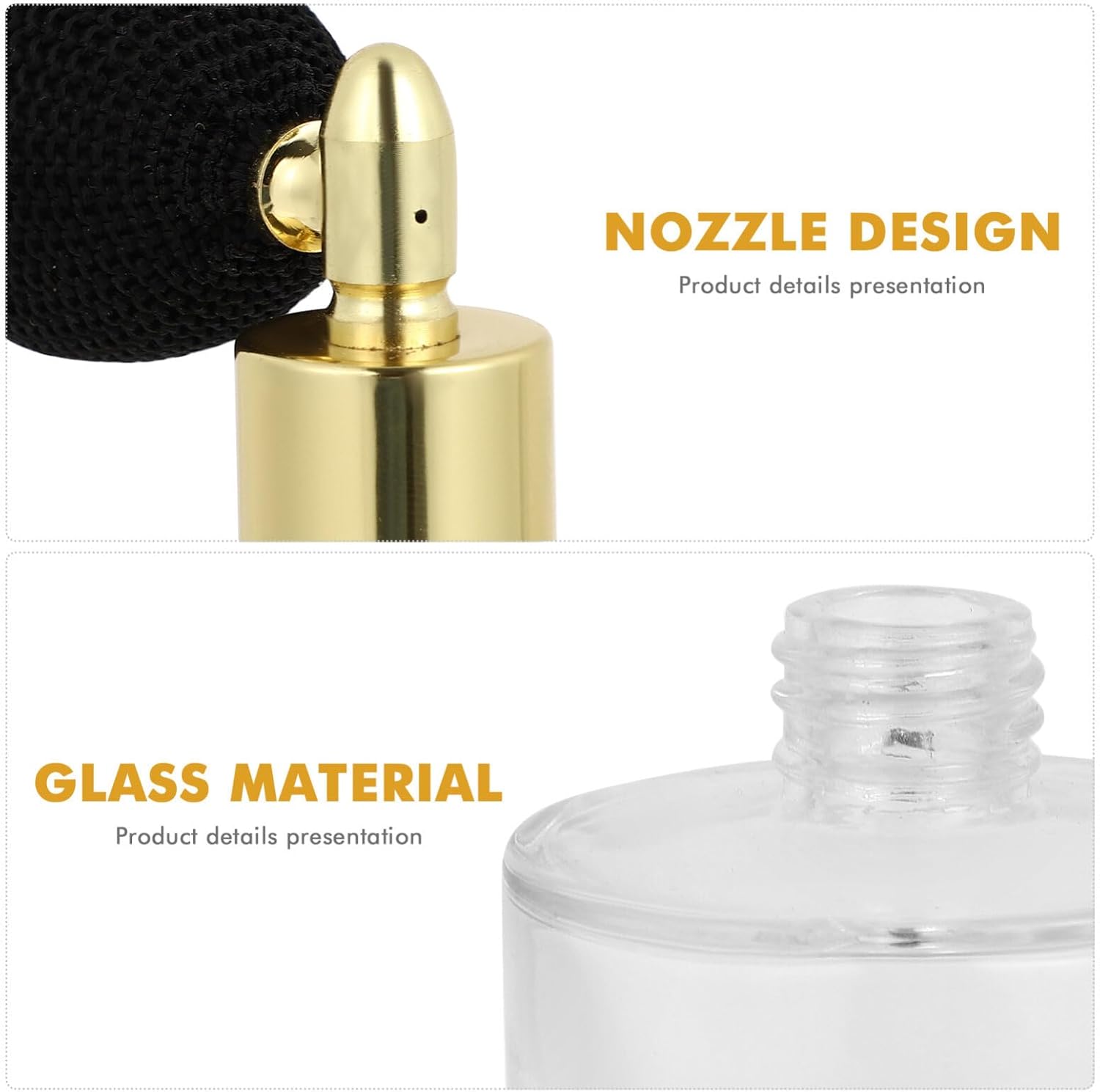 HEALLILY 50ml Gold Vintage Perfume Spray Bottle