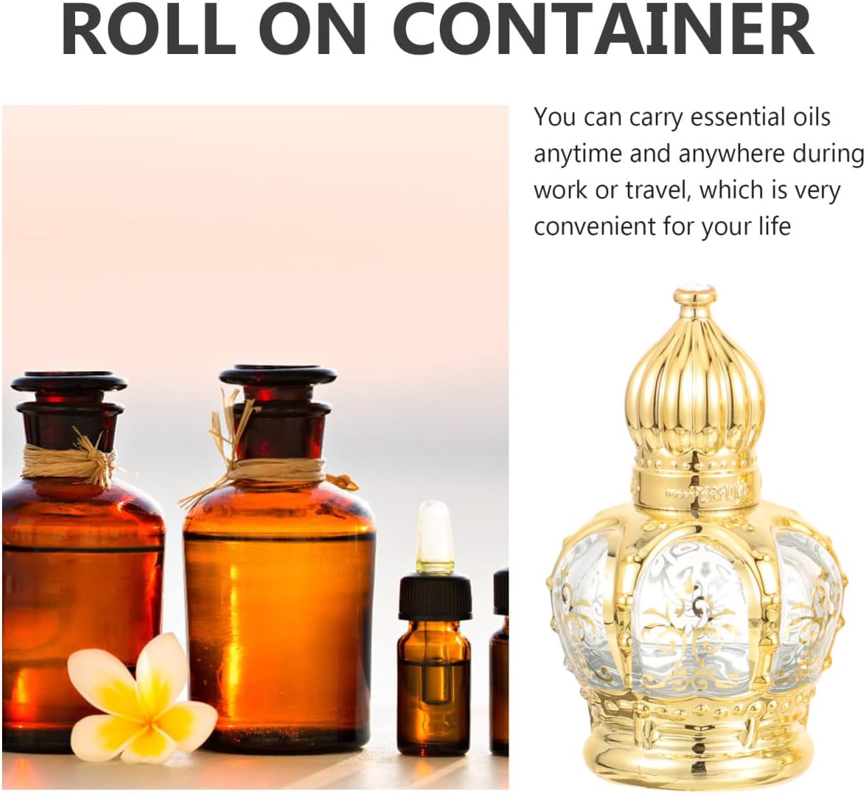 Housoutil 10 Pc Refillable Roller Bottle Set