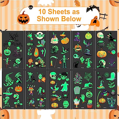 Xutengy 79 Pcs Halloween Temporary Tattoos for Kids