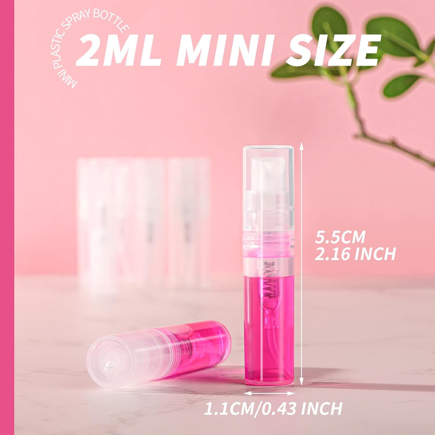 Fandamei 10 Pack Mini Spray Bottles 2ml Clear Plastic