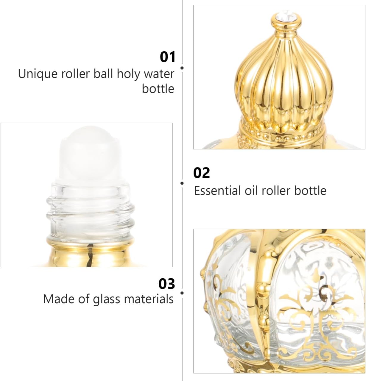 Housoutil 10 Pc Refillable Roller Bottle Set