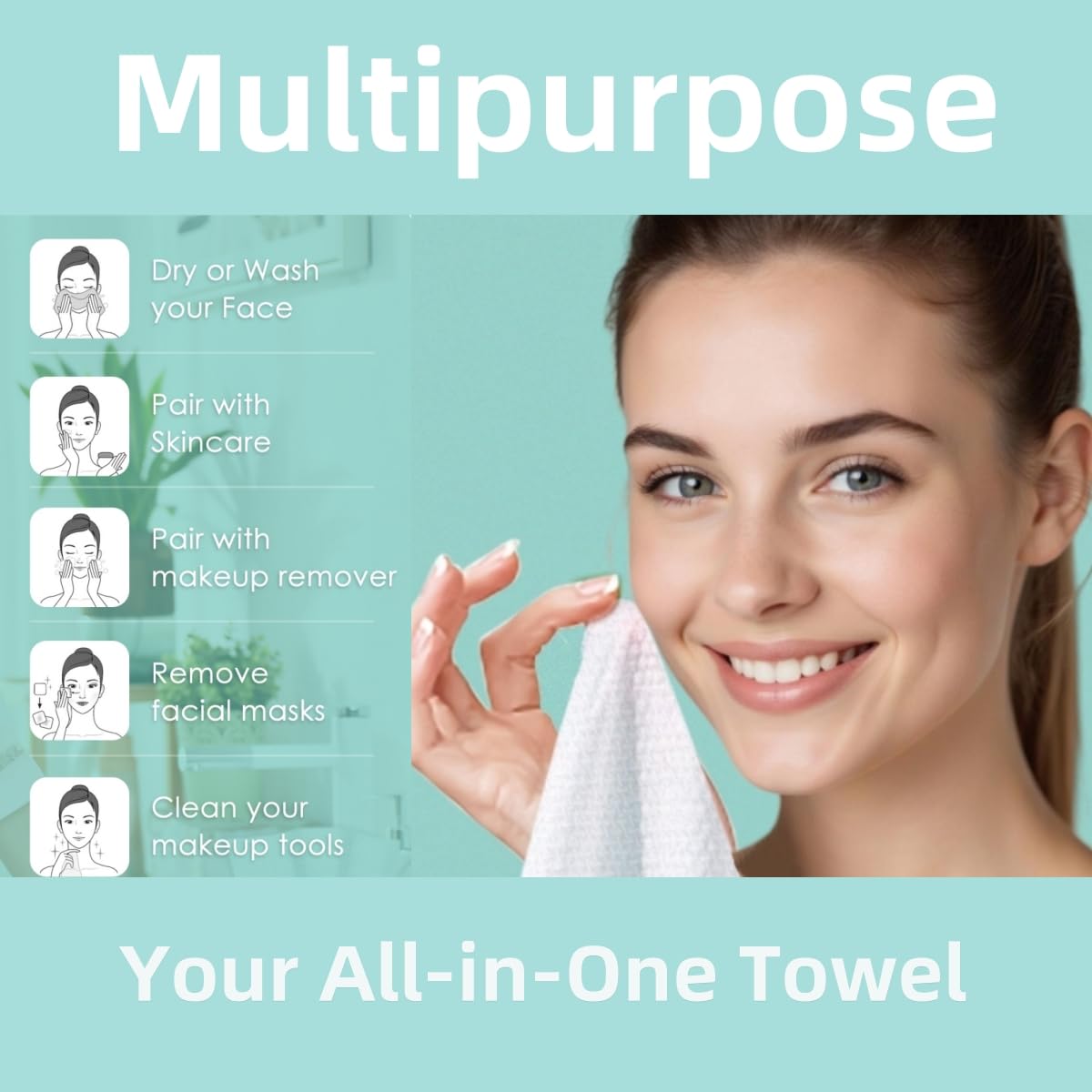 Ditoi Ultra Soft Face Towels for Makeup Skincare 60 Count