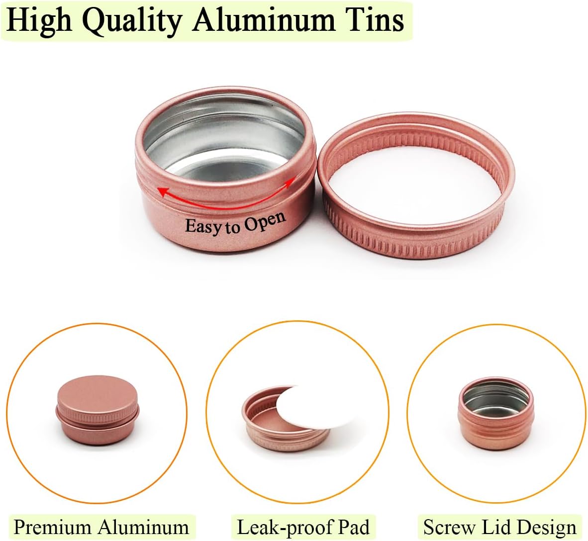 24 Pack Matte-Pink Aluminum Tin Jar for Cosmetics