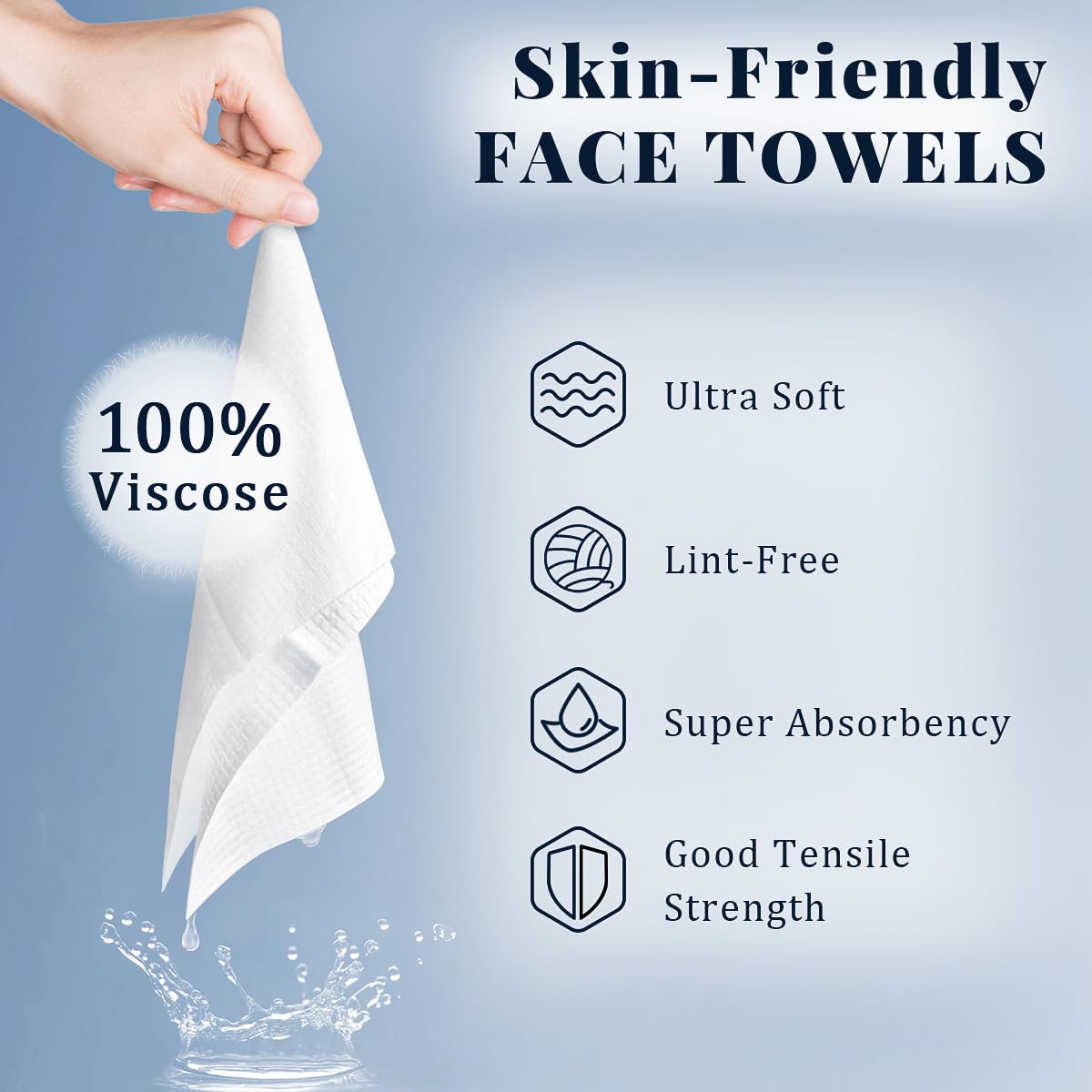 DewVera Disposable Face Towel 10x12 Ultra Soft Thick Washcloth