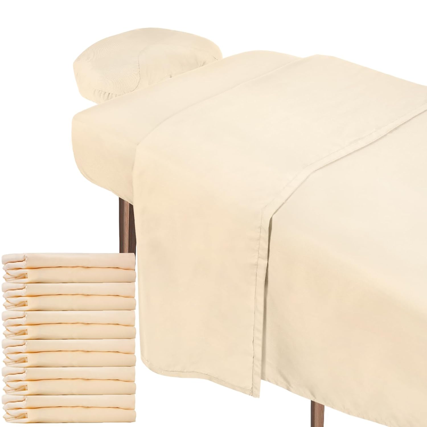 Oudain 6 Set Microfiber Massage Table Sheets Natural