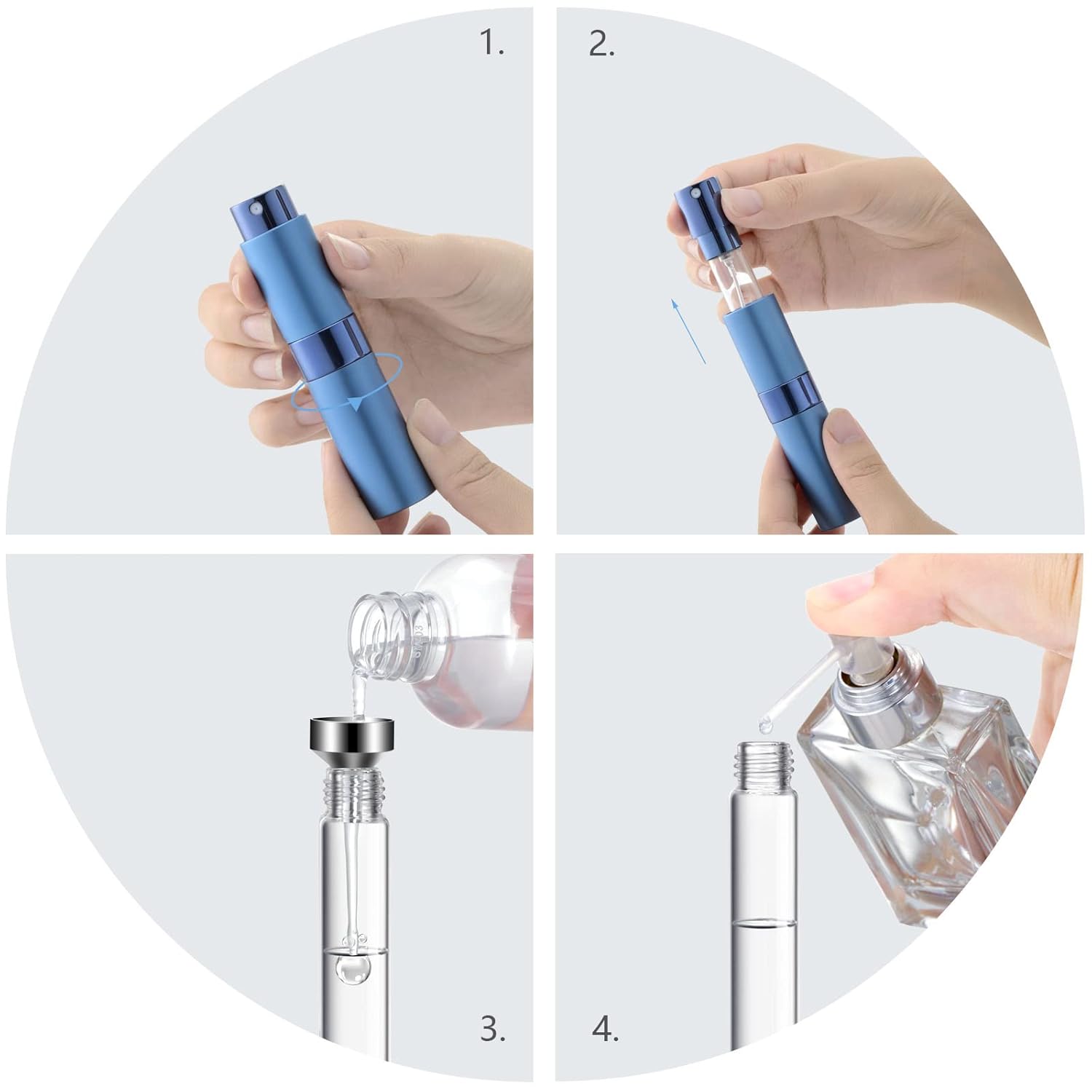 Lil Ray 8ml Mini Perfume Atomizer 4pcs