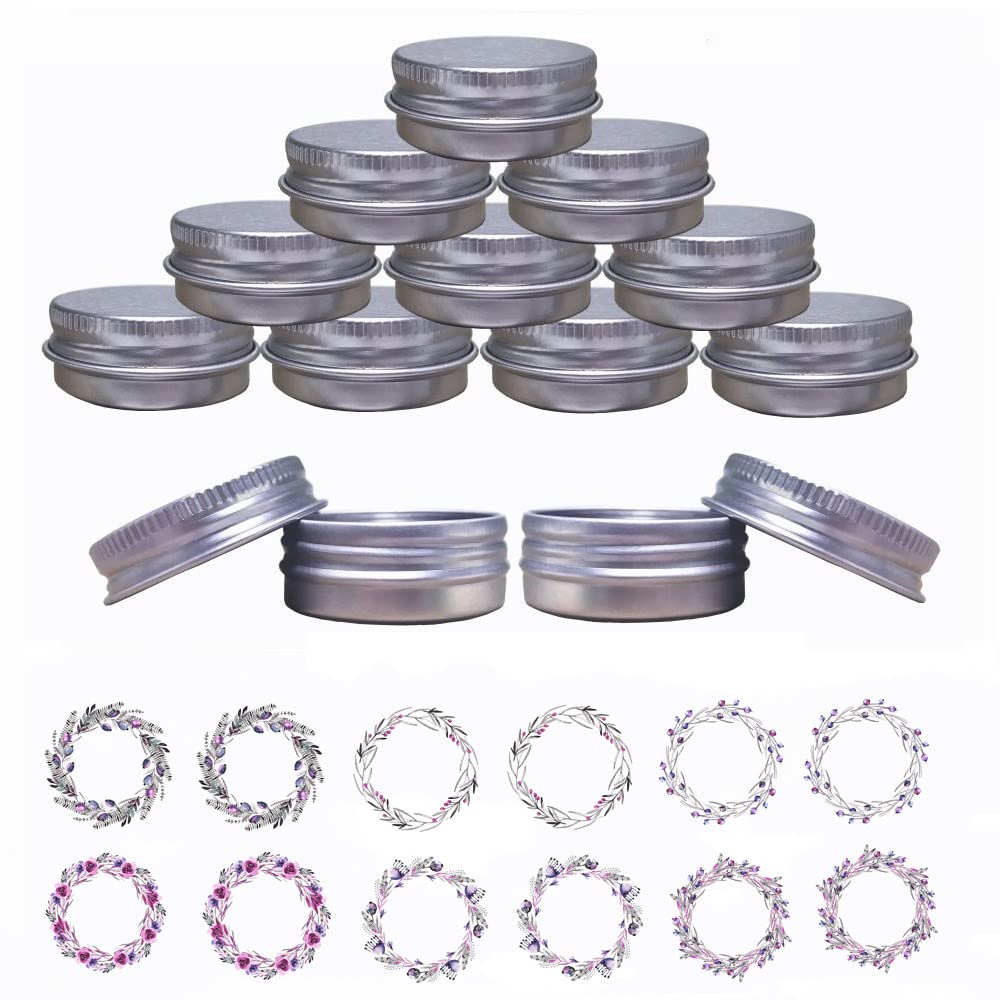 JOYWEE 24 Pack 5 Oz Aluminum Tin Jars with Screw Cap Lid