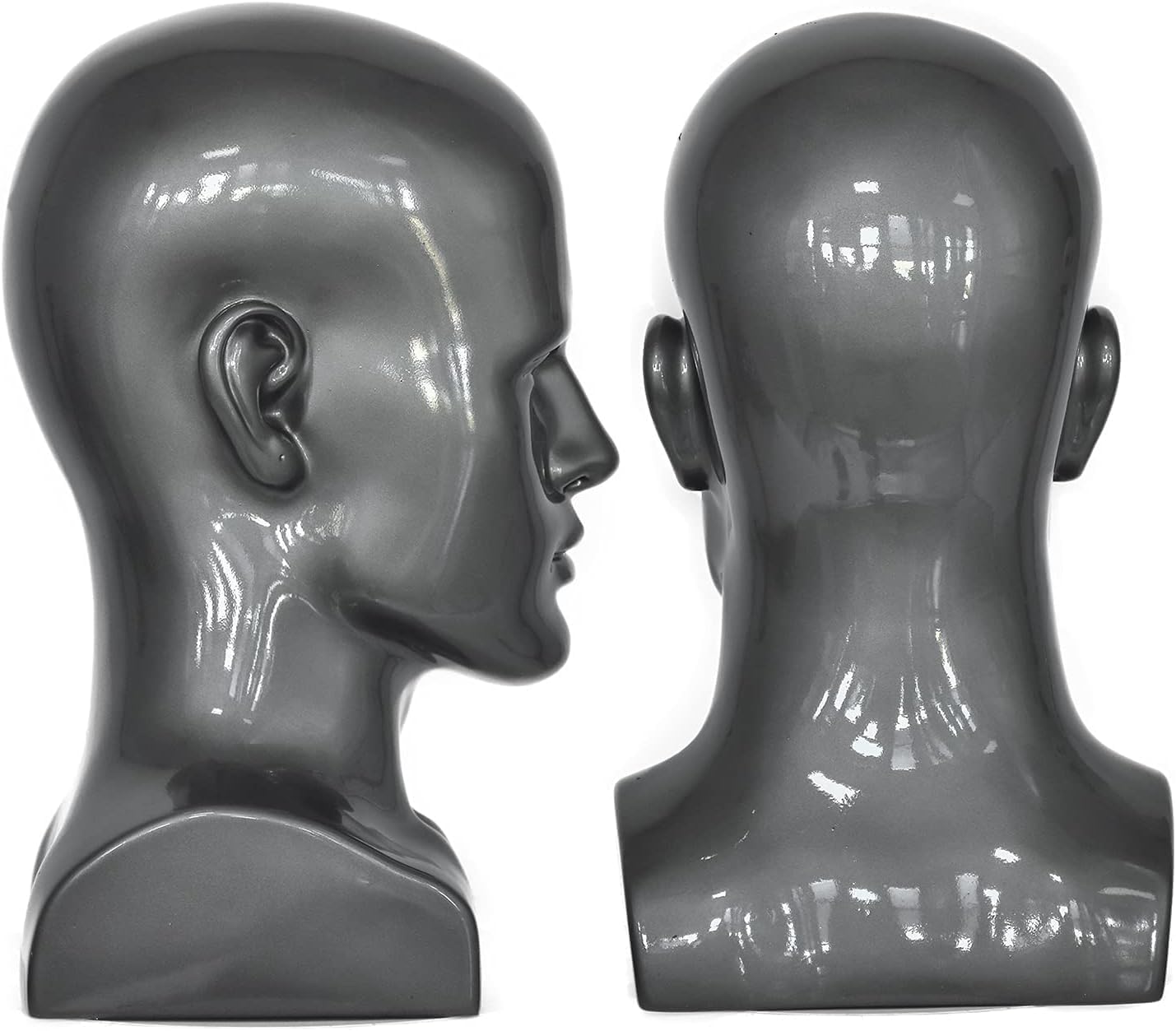 PVC Mannequin Head Black Male Display Dummy Stand