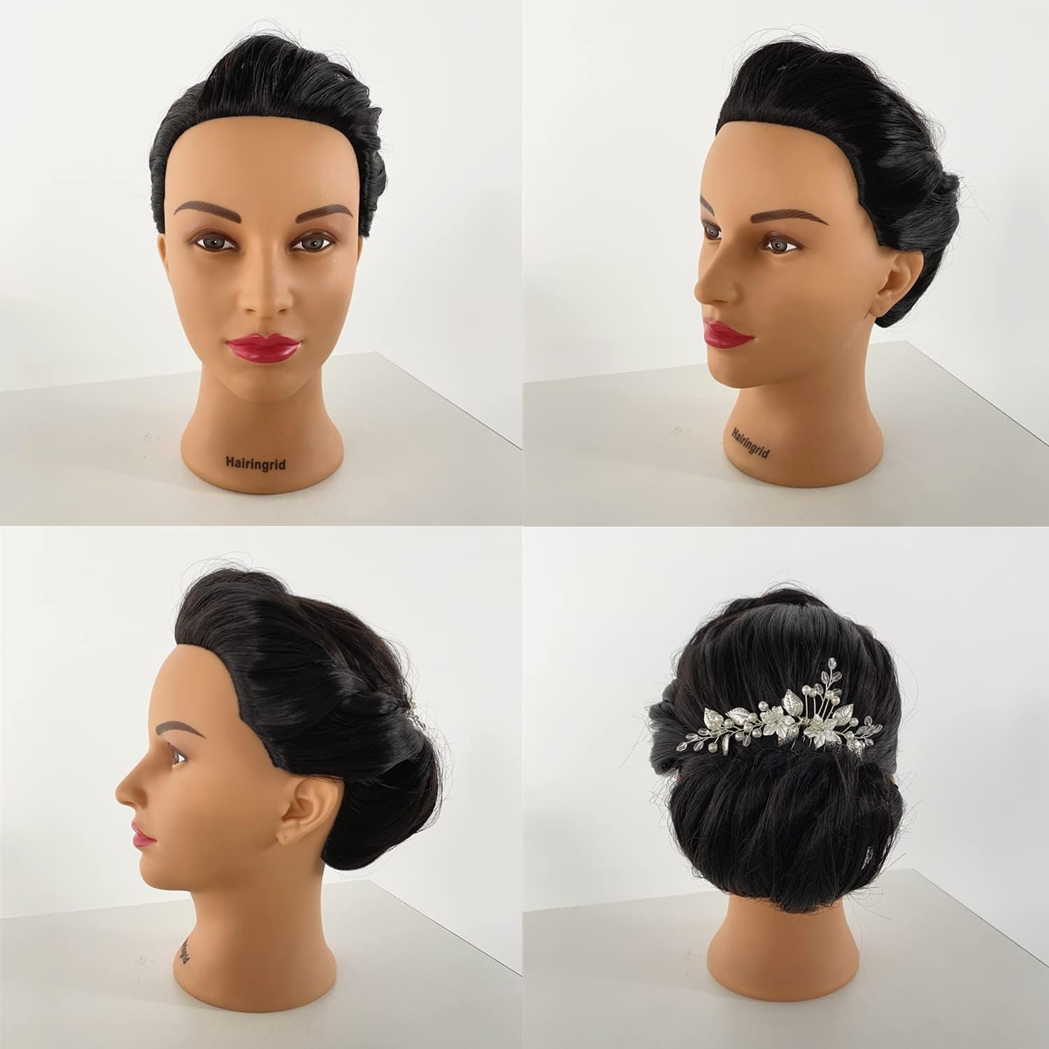 Hairingrid Mannequin Head with Free Clamp Holder Black