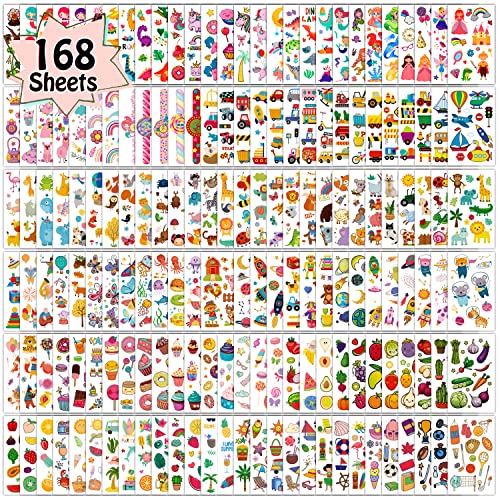 Partywind 168 Sheets Kids Temporary Tattoos 2000 Styles