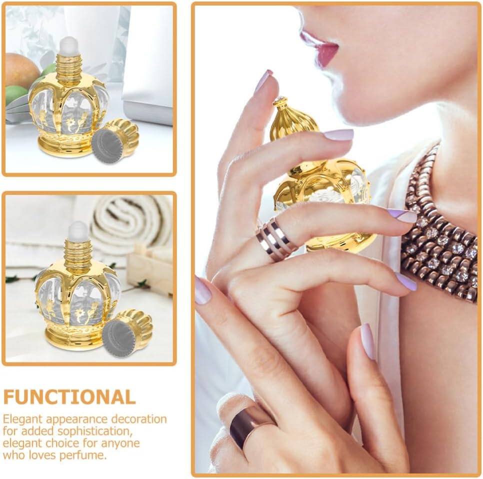 4PCS Small Glass Oil Bottles - Refillable Roller Bottles for Cosmetics and Travel