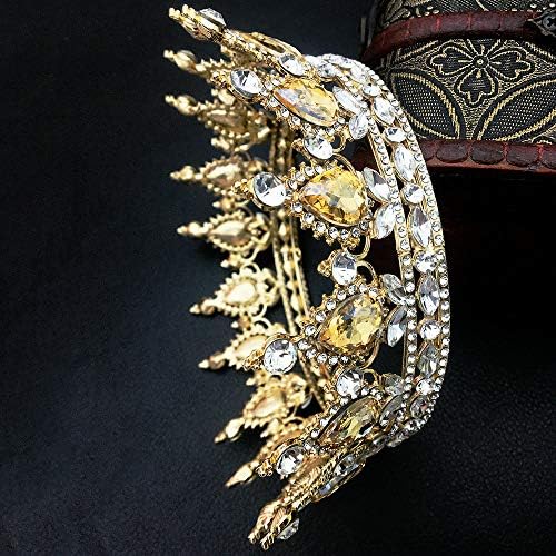 QIDIAN Retro Round Crown Bride Hair Accessory for Women