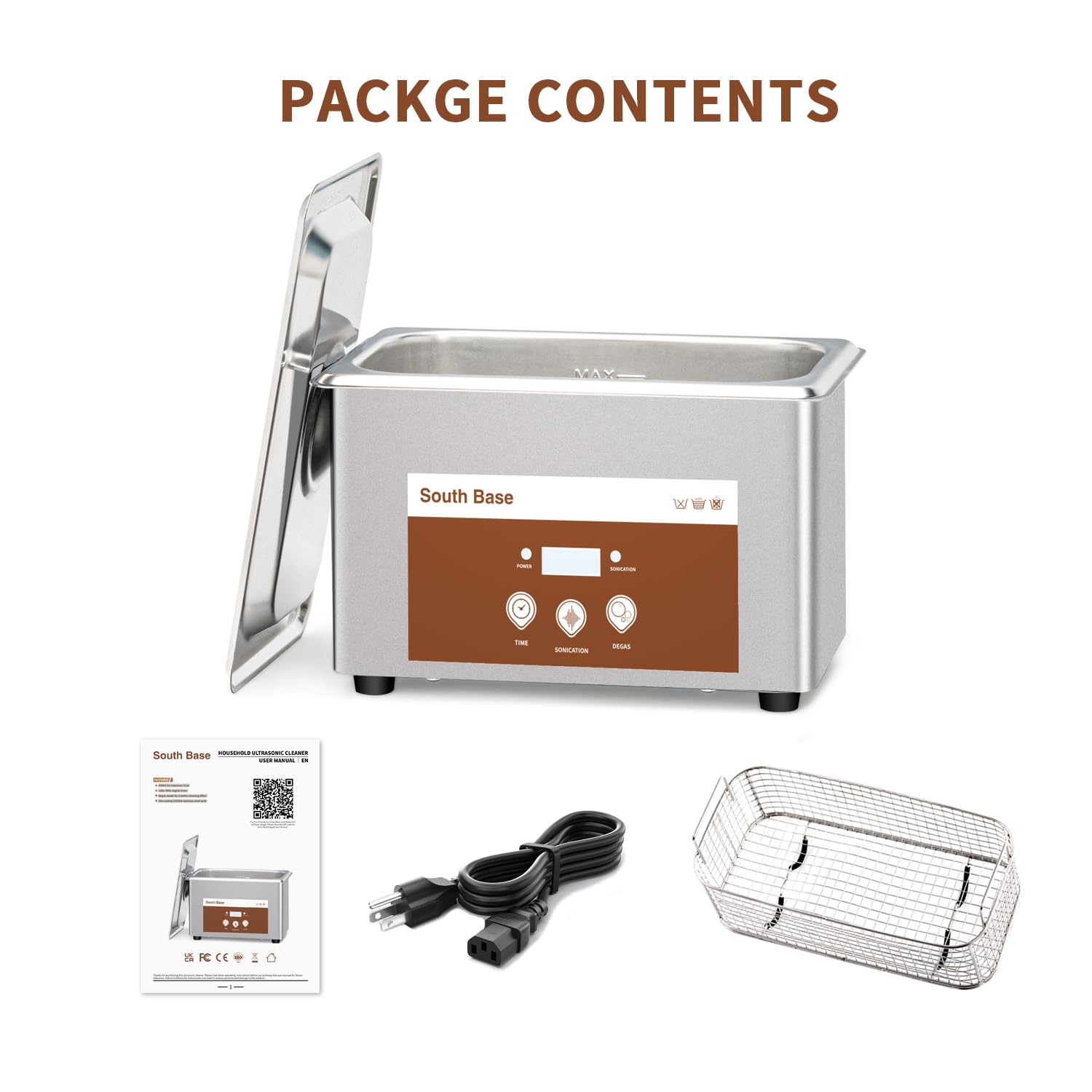 South Base Ultrasonic Jewelry Cleaner 900ML 35W