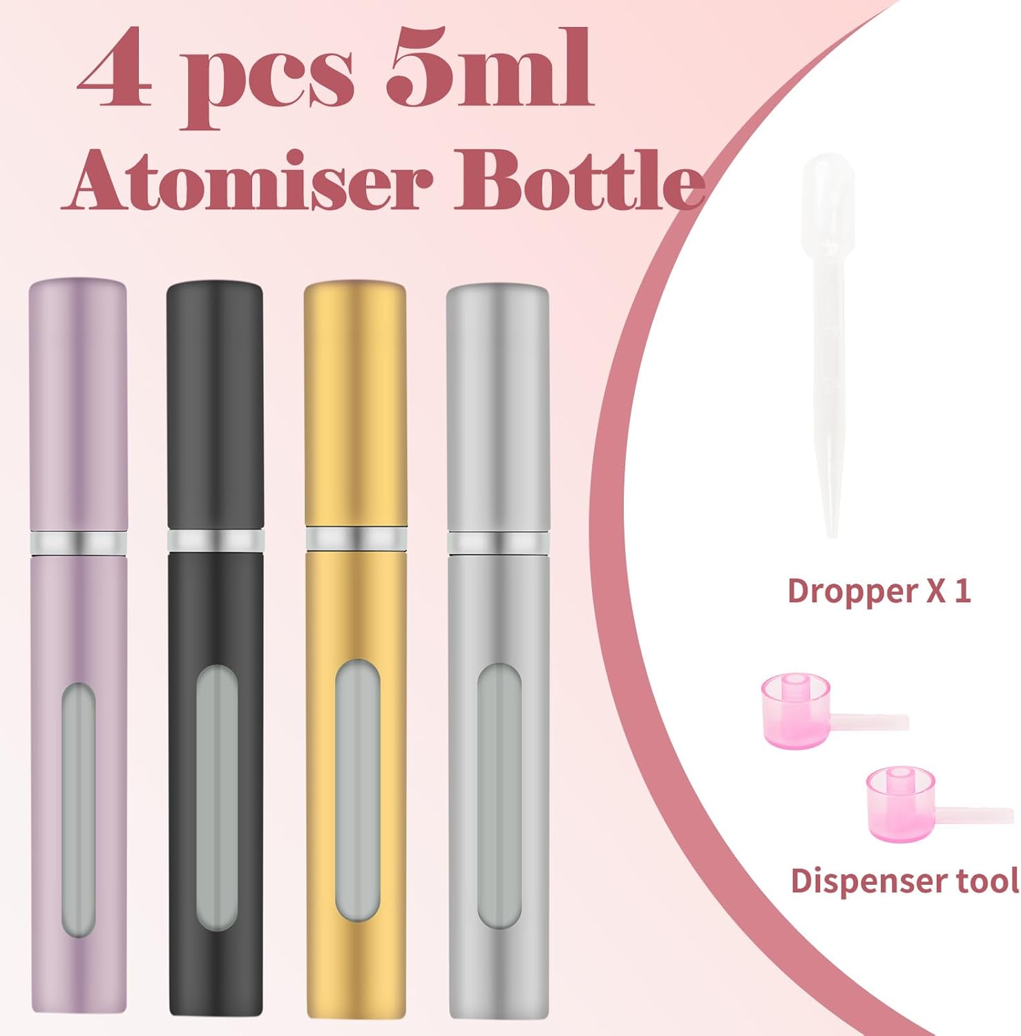 4pcs Mini Perfume Travel Bottles with Clear Window