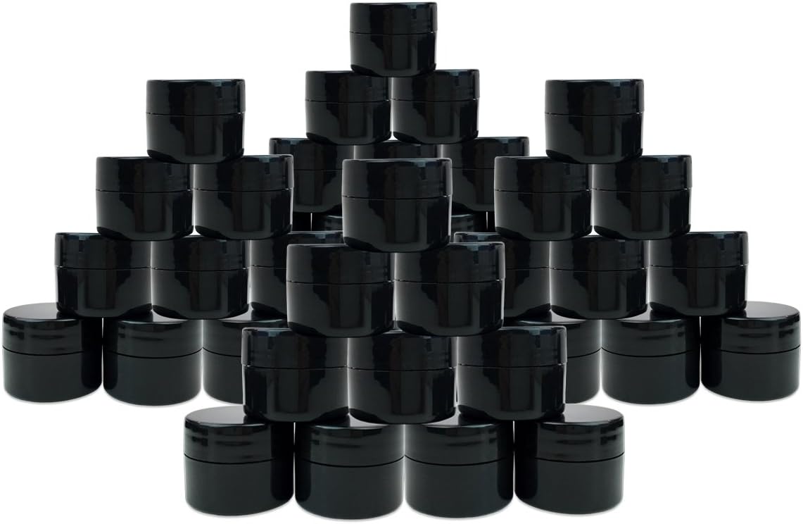 PANA Beauticom 96 Piece Black Plastic Jar Set