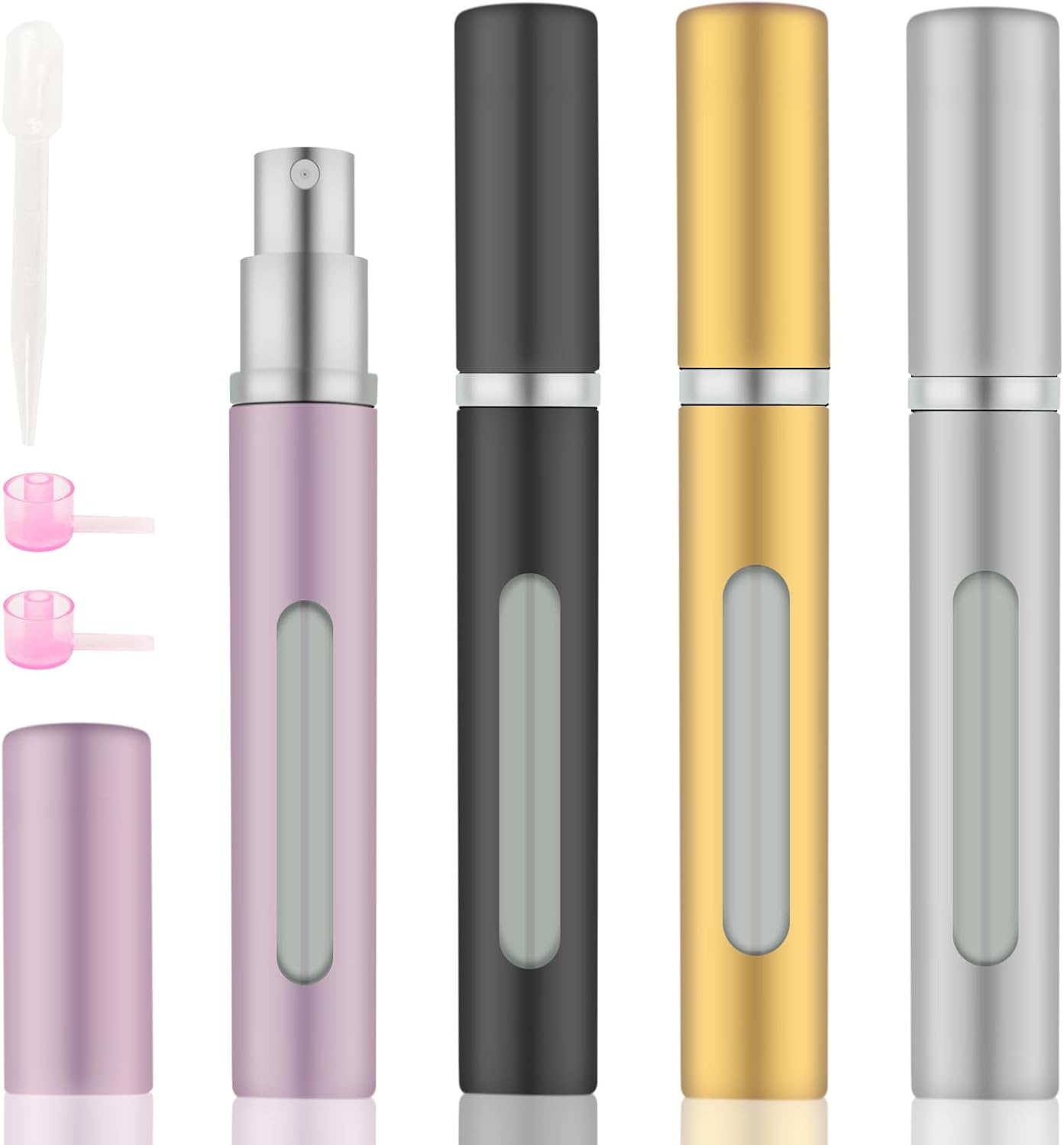 4pcs Mini Perfume Travel Bottles with Clear Window