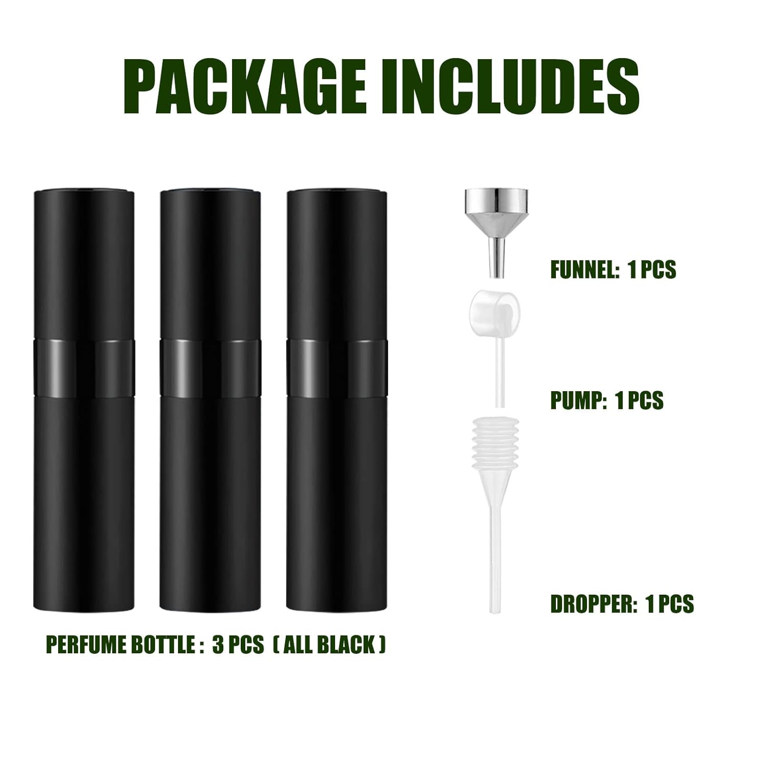 IRON BILL 8ML Mini Perfume Atomizer Travel Refillable Bottle 3pcs