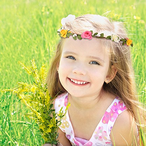 EBOOT 15-Piece Multicolor Flower Crown Headband Set