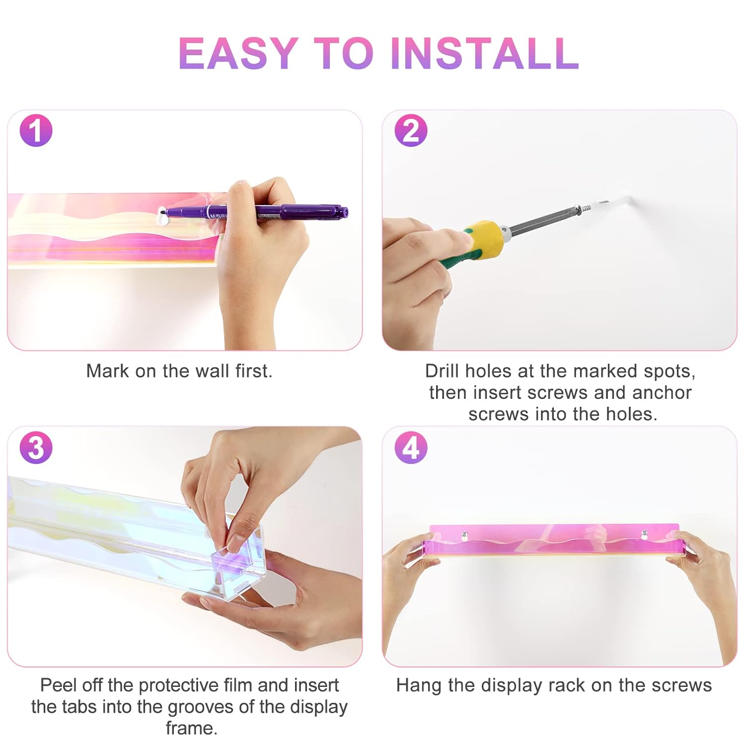 Iridescent Nail Polish Wall Organizer 6 Packs
