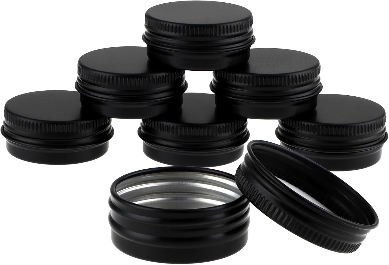 6 Piece 05 Oz Metal Jar Containers with Screw Lid