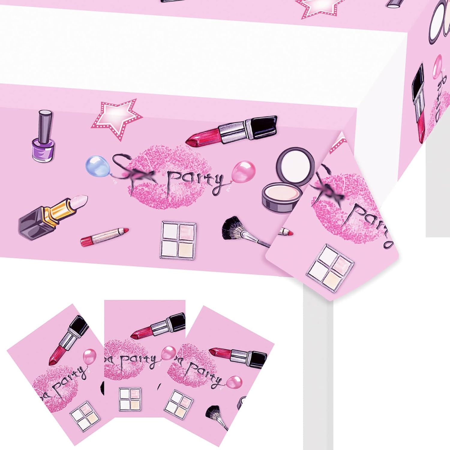 XXDecor 3 Pack Spa Party Tablecloths for Girls