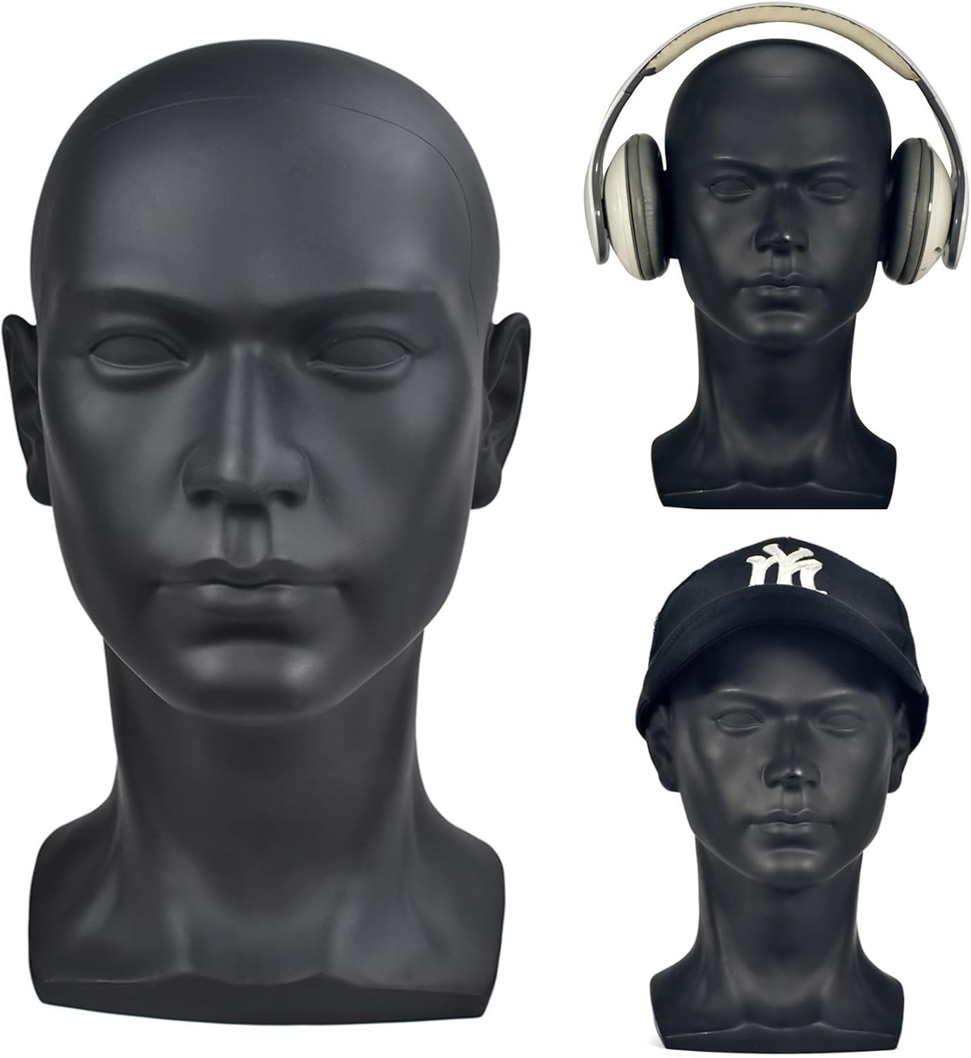 PVC Male Mannequin Head for Wig and Accessories Display