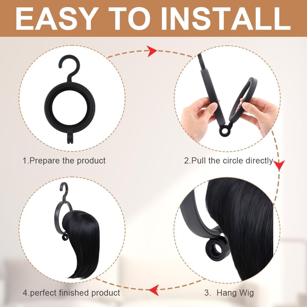 3 Pack Hanging Wig Stand Wall Mounted Wig Holder