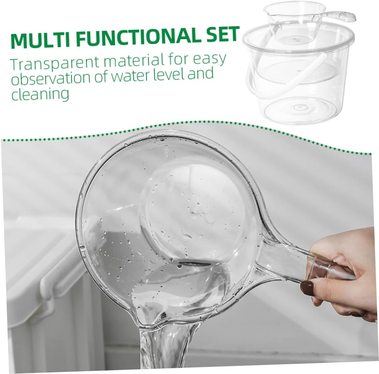 Large Capacity Foot Wash Bucket Set with Plastic Handle