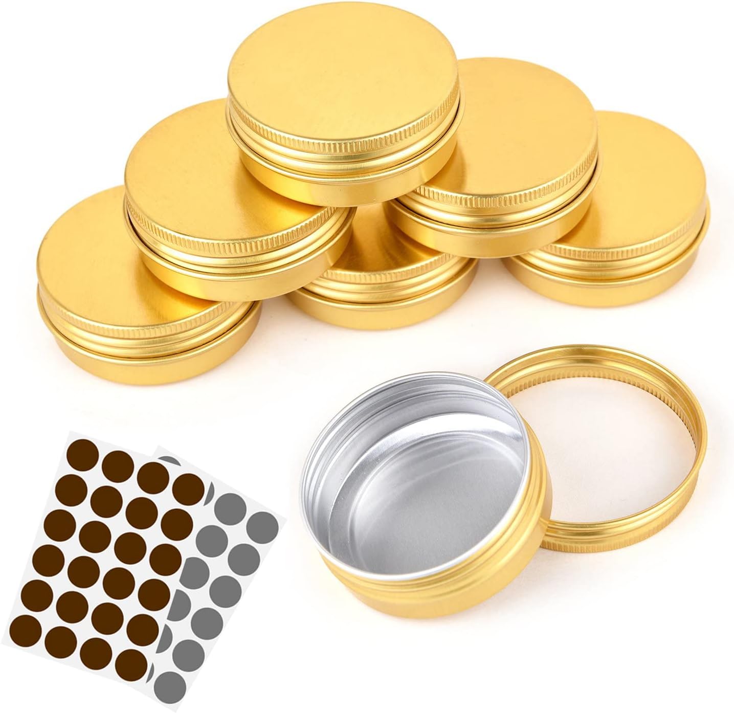 LIYAR 1 Ounce Aluminum Metal Tin Jars 48 Pack