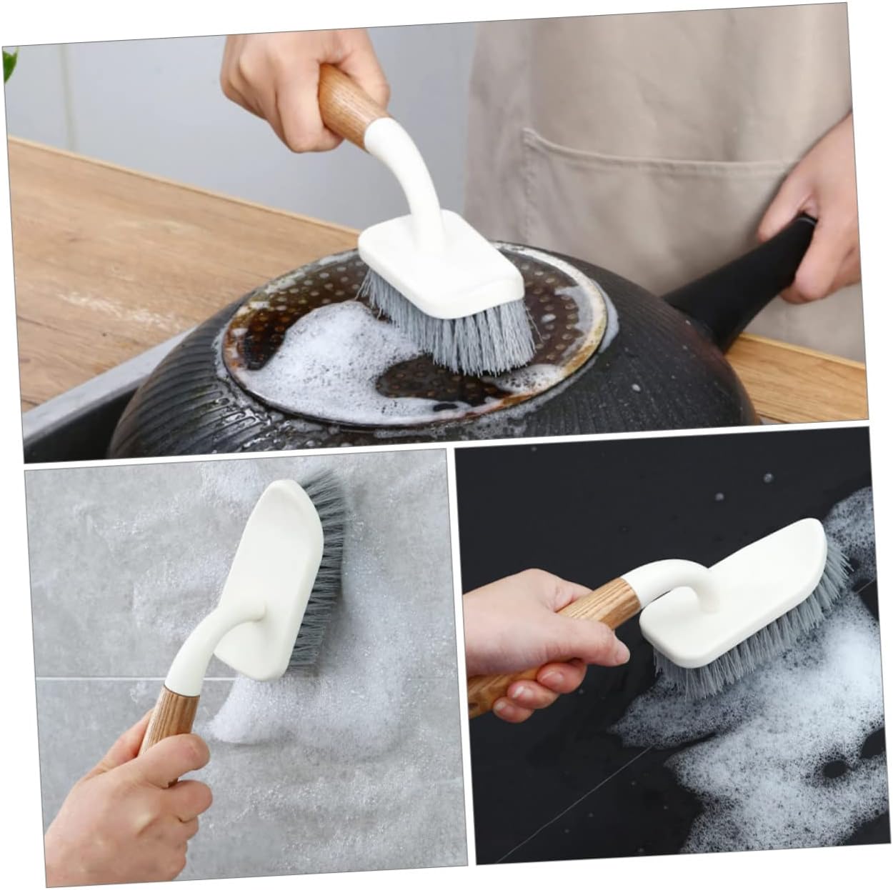 2pcs Household Tough Bristle Cleaning Brush for Bathroom and Toilet
