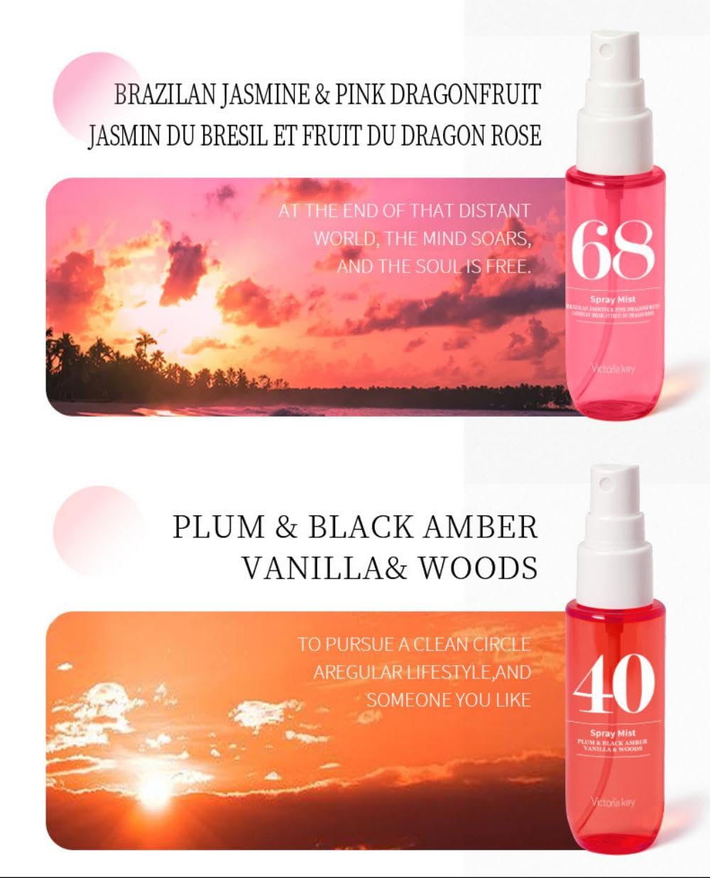 Mini Summer Fragrance Spray Mist Gift Set 4 Scents