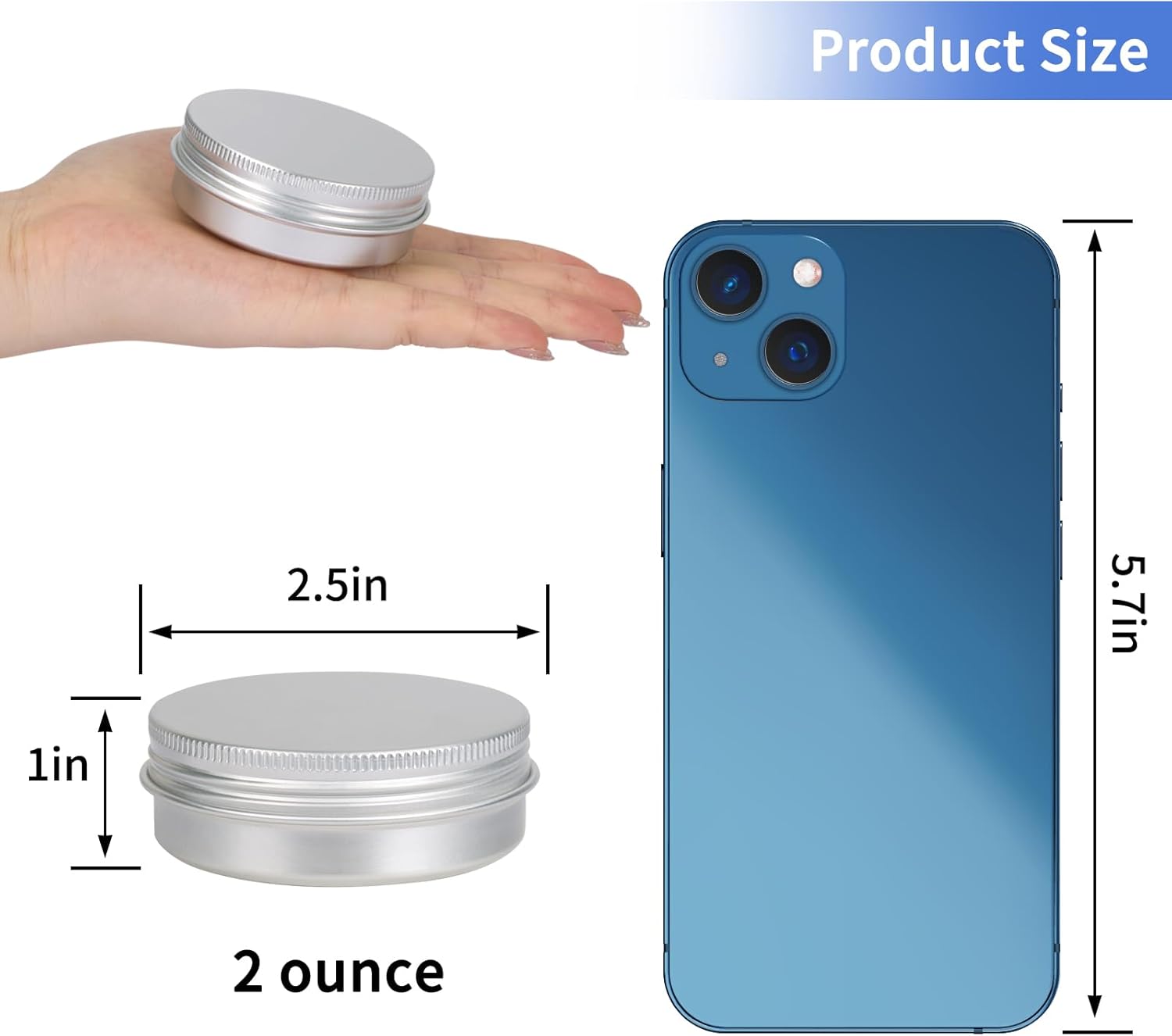 Moretoes 60 Pack 2 Oz Metal Tin Containers