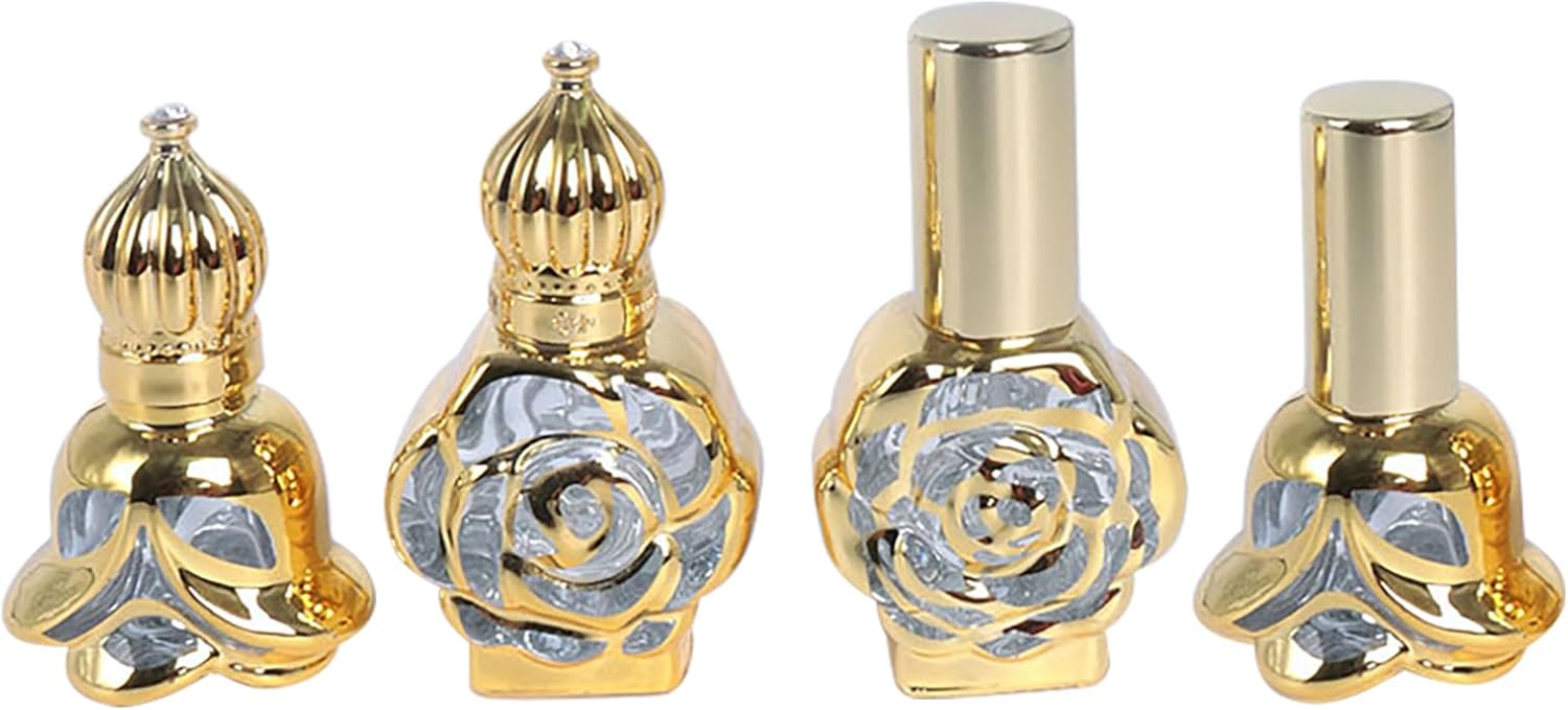 VolksRose 10ml Mini Vintage Roller Bottles 4PCS