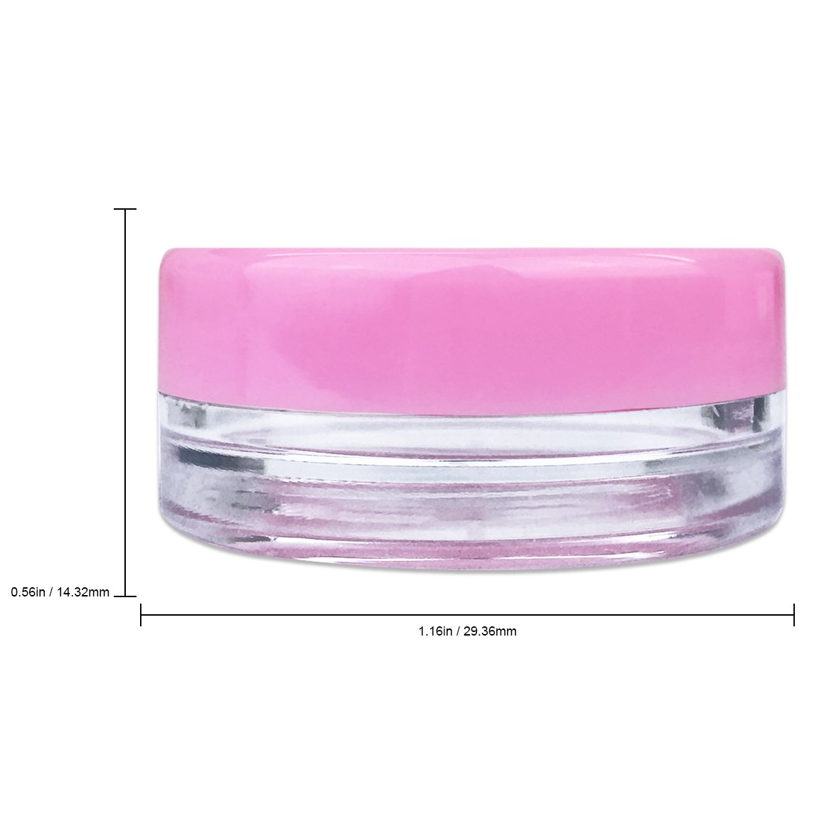 Beauticom 3G Round Jars with Pink Lids - 1000 Pieces BPA Free