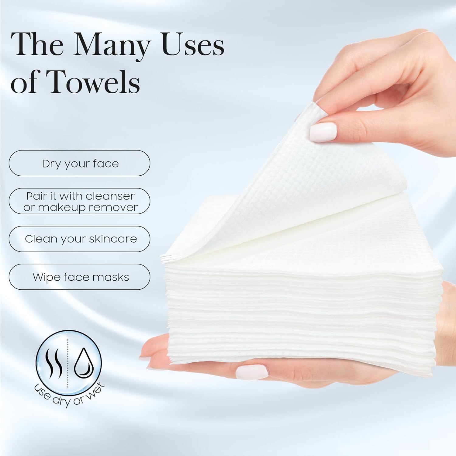 100 Count XL Disposable Face Towels 10x12 2 Pack