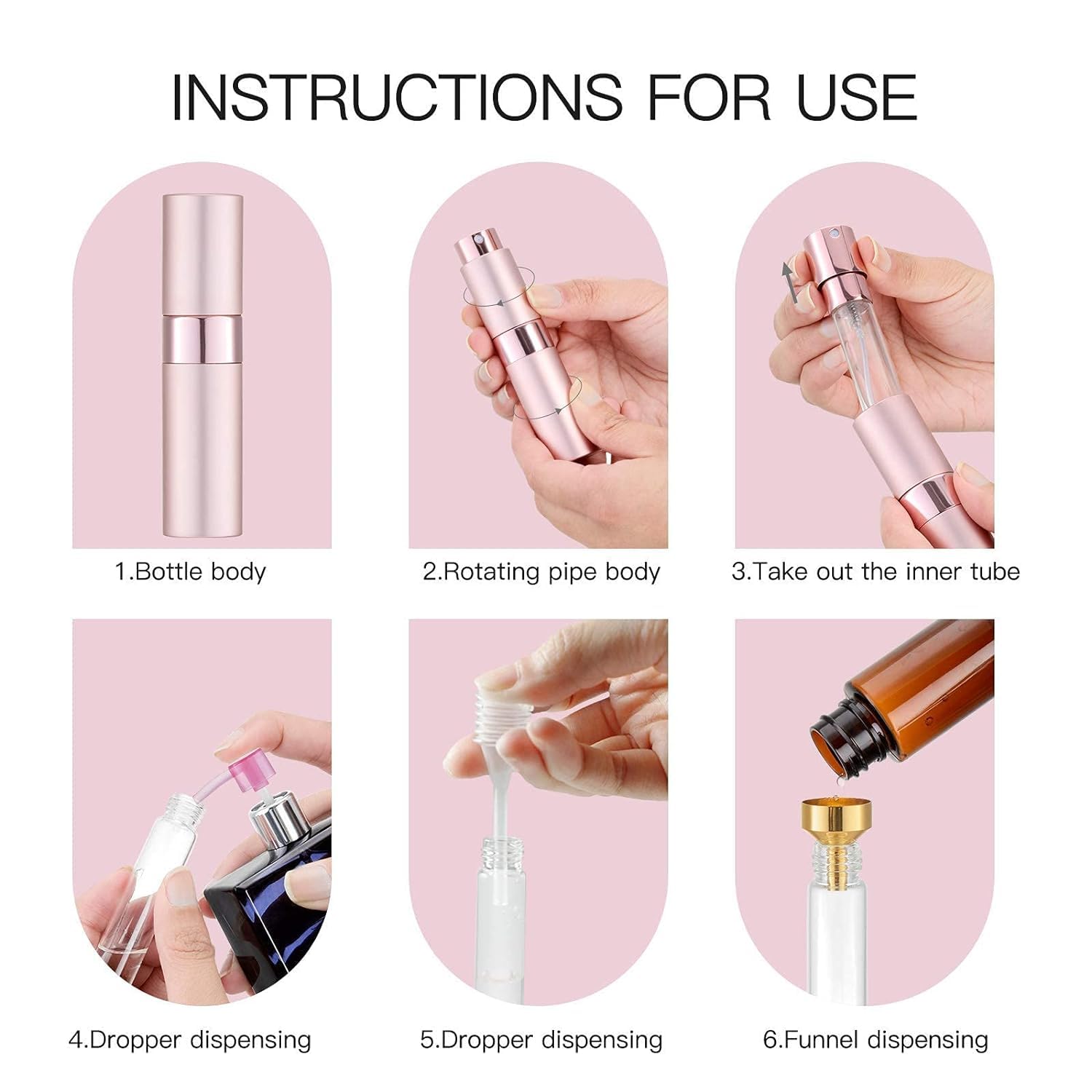 Tekson Travel Perfume Atomizer 8ml 5PCS