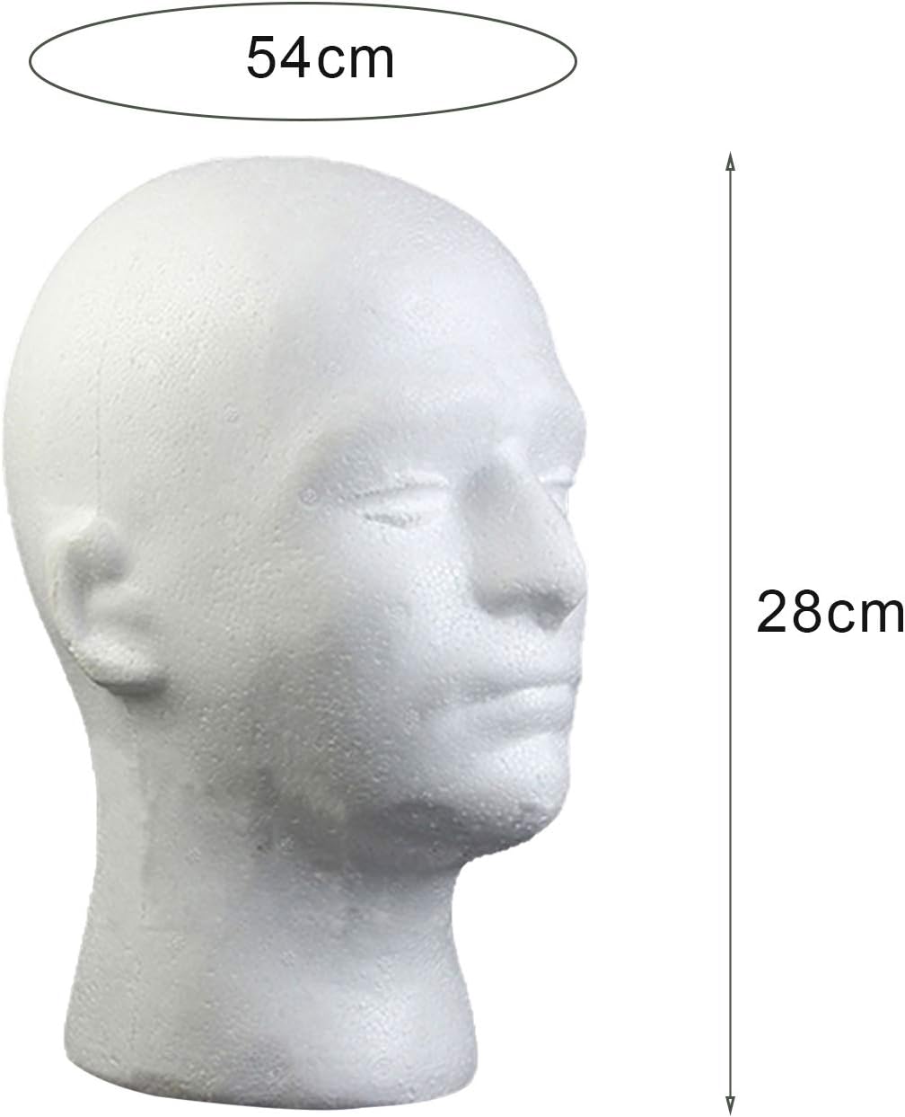 SONGBIRDTH Male Head Model Foam Mannequin Display