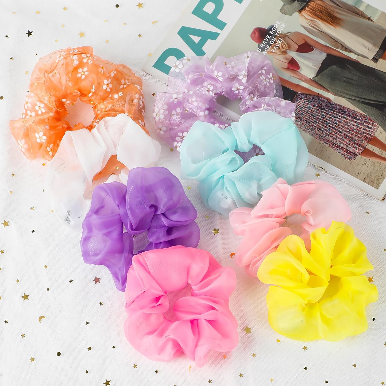 8 Pcs LED Scrunchies for Women - Glow in the Dark