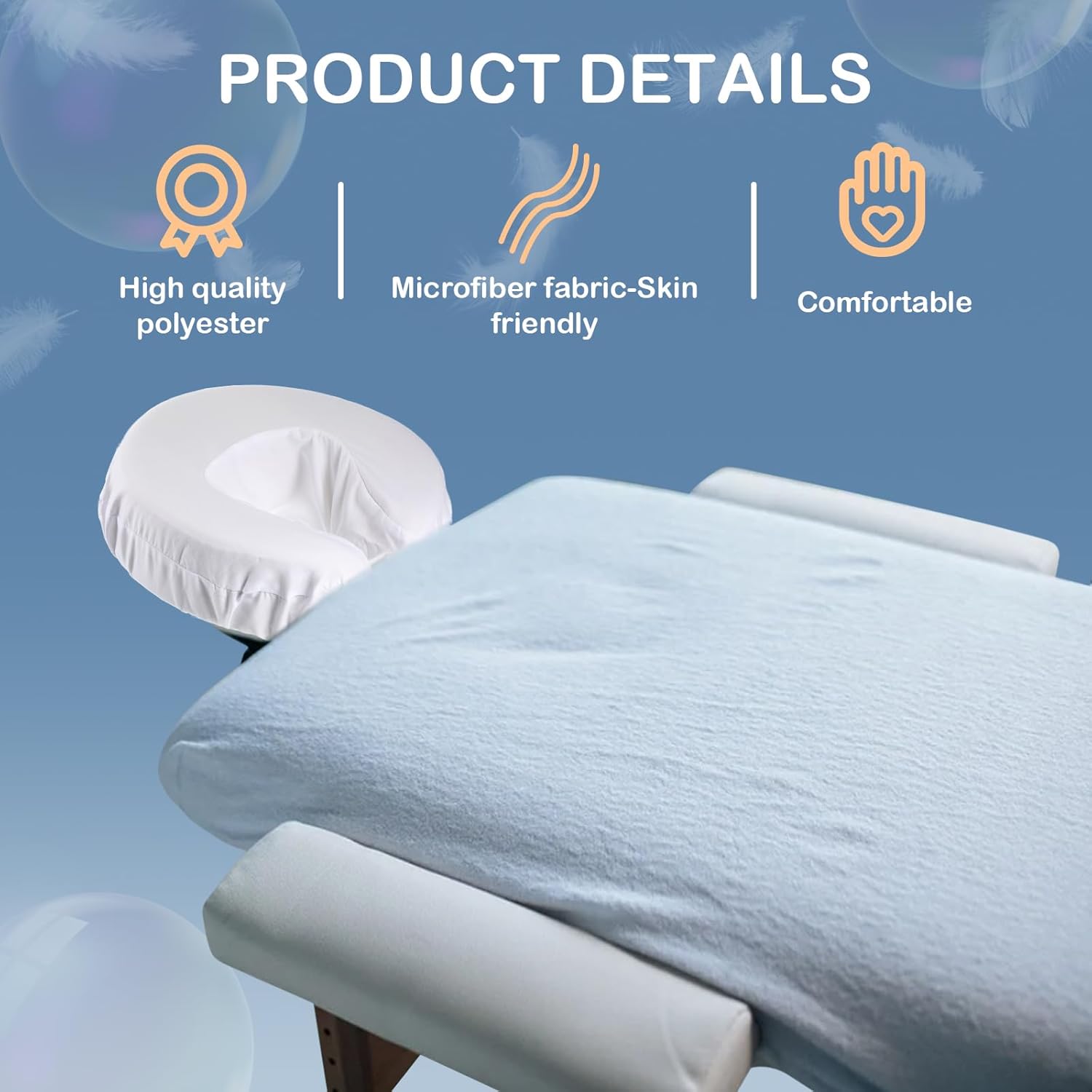 Tatuo 12 Pcs Reusable Face Cradle Covers for Massage