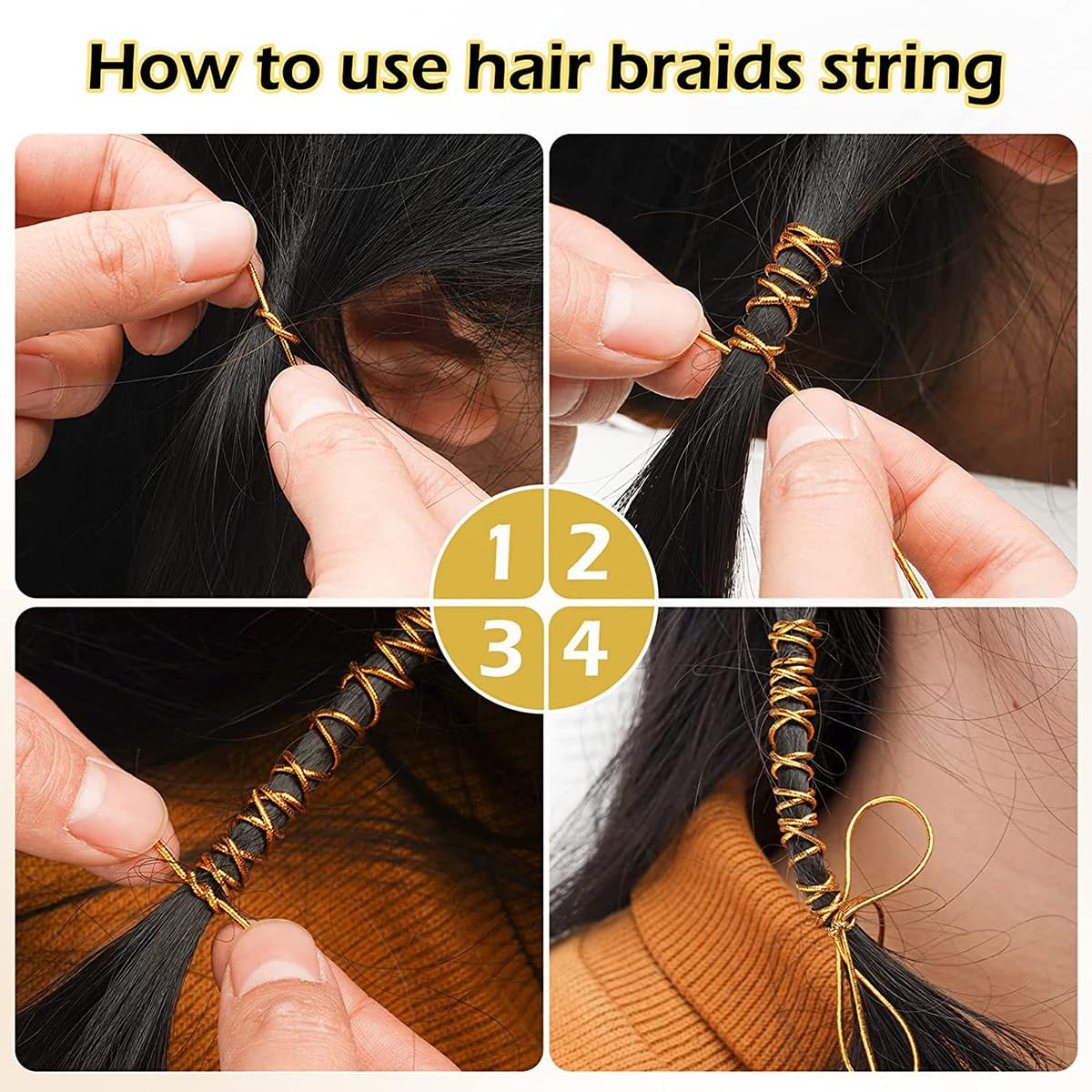 Gold Sliver Dreadlock Braids Hair Accessories 2 Pieces