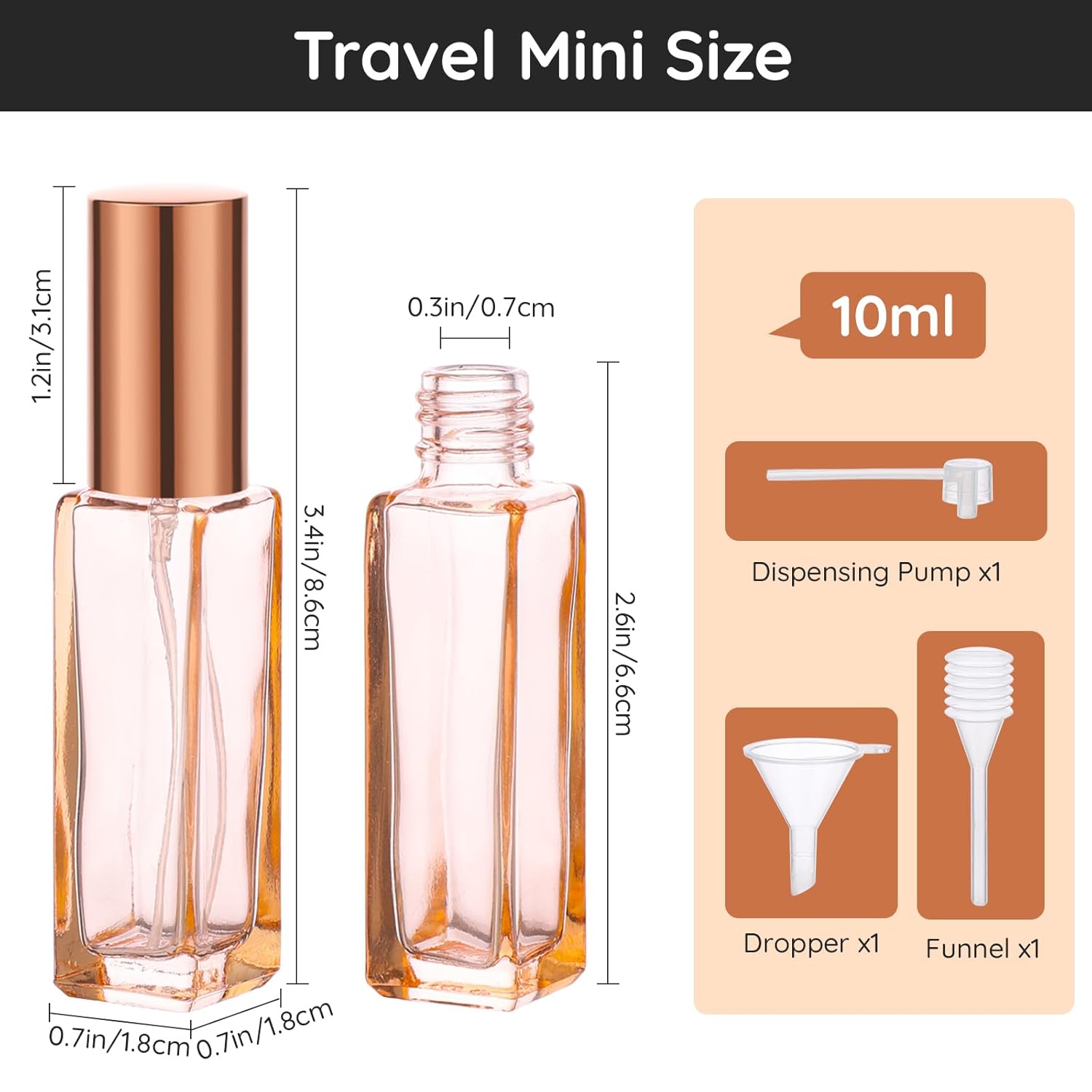 Segbeauty 5pcs 10ML Travel Perfume Refillable Bottles