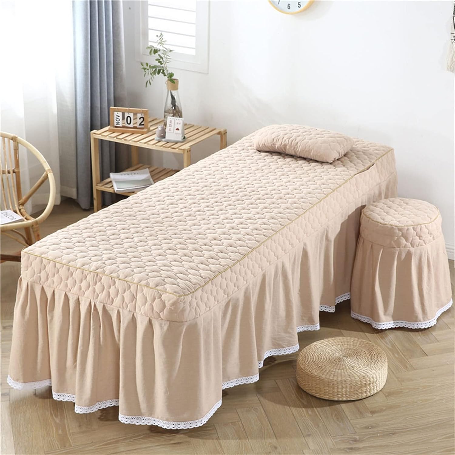 MIPOPS Massage Table Sheets 4 Piece Set Gray 185x70cm