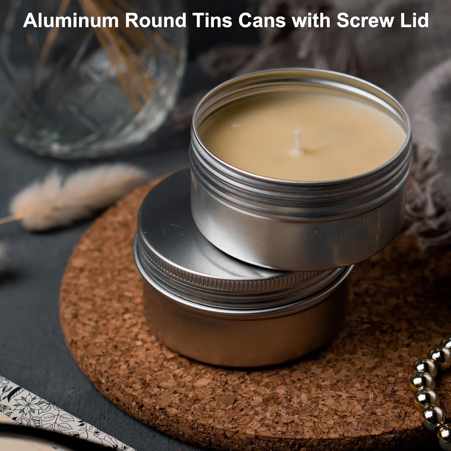 Uxcell 2 Oz Aluminum Tin Cans 24 Pcs White